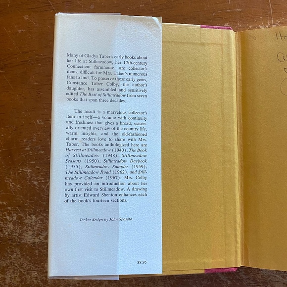 Gladys Taber Beige Pattern Mylar Dust Jacket Stillmeadow Country Living Book HC - Picture 6 of 16